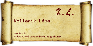 Kollarik Léna névjegykártya